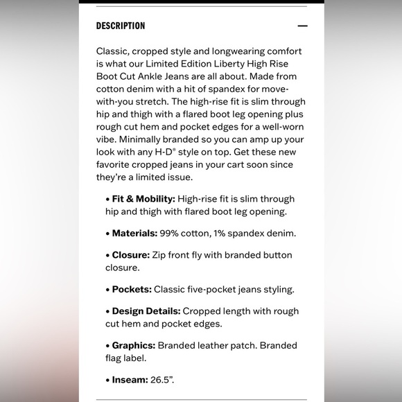 Harley-Davidson Women’s High Rise Boot Ankle Light Blue Denim Stretch Jean Nwt - Picture 4 of 8